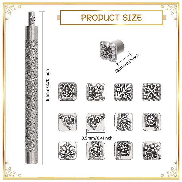 PandaHall 45# Steel Leathercraft Stamp Tool Sets, Flower Pattern, Stamp Tip: 1.05x1.05x1.3cm, Hole: 4.5mm, Stamp Handle: 94x8.3mm Steel...
PandaHall 45# Steel Leathercraft Stamp Tool Sets, Flower Pattern, Stamp Tip: 1.05x1.05x1.3cm, Hole: 4.5mm, Stamp Handle: 94x8.3mm Steel...