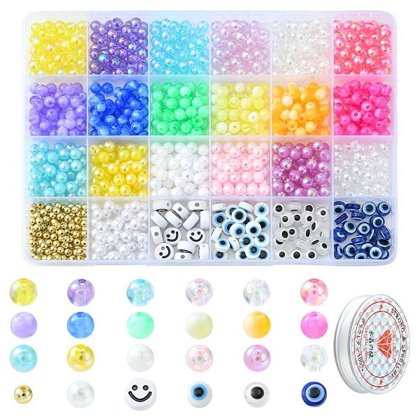 PandaHall DIY Evil Eye Bracelet Making Kit, Including Acrylic Smile Face & Plastic Round Beads, Elastic Thread, Mixed Color, Beads..., Multicolor
PandaHall DIY Evil Eye Bracelet Making Kit, Including Acrylic Smile Face & Plastic Round Beads, Elastic Thread, Mixed Color, Beads..., Multicolor