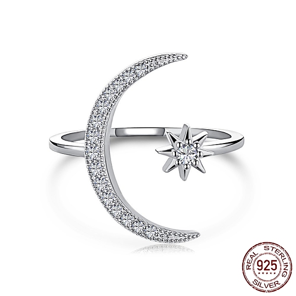 PandaHall Rhodium Plated 925 Sterling Silver Cuff Rings, with Cubic Zirconia for Women, Moon & Star Ring, Real Platinum Plated, 1mm, US Size..., Clear
PandaHall Rhodium Plated 925 Sterling Silver Cuff Rings, with Cubic Zirconia for Women, Moon & Star Ring, Real Platinum Plated, 1mm, US Size..., Clear