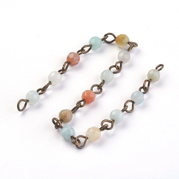 PandaHall Handmade Natural Flower Amazonite Beads Chains, Unwelded, with Brass Eye Pin, Round, Faceted, Antique Bronze, 12~12.5x4~4.5mm...
PandaHall Handmade Natural Flower Amazonite Beads Chains, Unwelded, with Brass Eye Pin, Round, Faceted, Antique Bronze, 12~12.5x4~4.5mm...