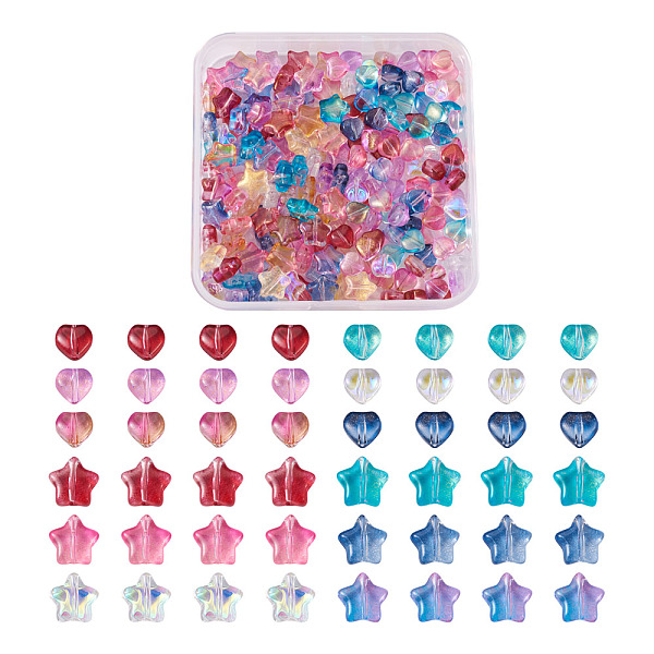 PandaHall Craftdady Electroplate Glass Beads, with Glitter Powder, Heart & Star, Mixed Color, 200pcs/box Glass Mixed Shapes Multicolor
PandaHall Craftdady Electroplate Glass Beads, with Glitter Powder, Heart & Star, Mixed Color, 200pcs/box Glass Mixed Shapes Multicolor