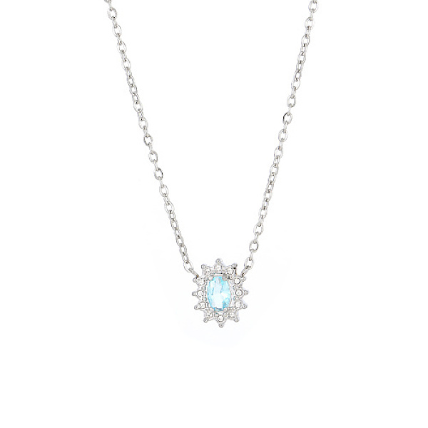 PandaHall Cubic Zirconia Flower Pendant Necklaces with Stainless Steel Chains, Stainless Steel Color, 17.72 inch(45cm) Cubic Zirconia Oval
PandaHall Cubic Zirconia Flower Pendant Necklaces with Stainless Steel Chains, Stainless Steel Color, 17.72 inch(45cm) Cubic Zirconia Oval