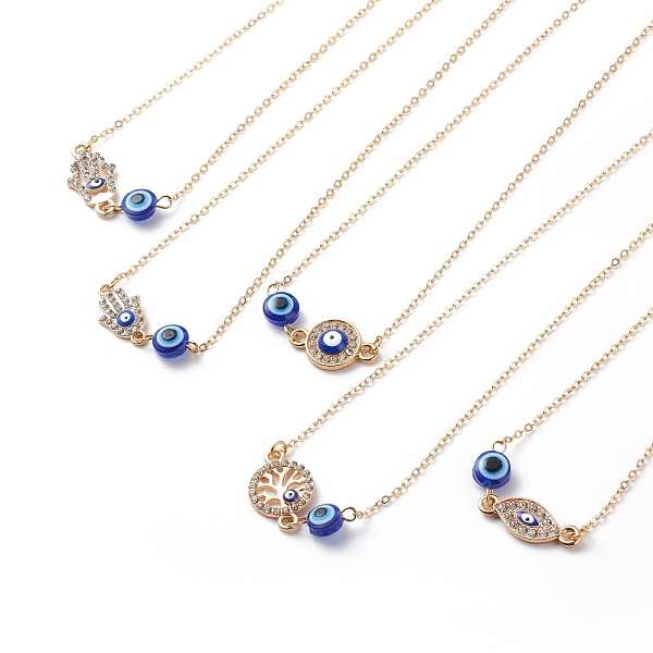 PandaHall Crystal Rhinestone & Resin Evil Eye Pendant Necklace, Gold Plated Brass Jewelry for Women, Mixed Patterns, 15-5/8~15-7/8 inch..., Blue
PandaHall Crystal Rhinestone & Resin Evil Eye Pendant Necklace, Gold Plated Brass Jewelry for Women, Mixed Patterns, 15-5/8~15-7/8 inch..., Blue