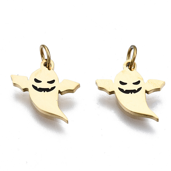 PandaHall 316 Surgical Stainless Steel Enamel Charms, with Jump Rings, for Halloween, Ghost, Black, Real 14K Gold Plated, 10x9.5x1mm, Jump...
PandaHall 316 Surgical Stainless Steel Enamel Charms, with Jump Rings, for Halloween, Ghost, Black, Real 14K Gold Plated, 10x9.5x1mm, Jump...