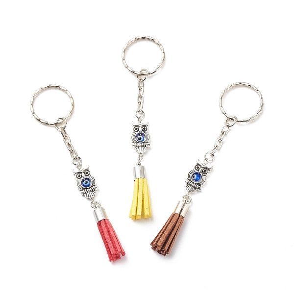 PandaHall Faux Suede Tassel & Tibetan Style Alloy Pendant Keychain, with Handmade Evil Eye Lampwork and Iron Split Key Rings, Owl Pattern..., Multicolor
PandaHall Faux Suede Tassel & Tibetan Style Alloy Pendant Keychain, with Handmade Evil Eye Lampwork and Iron Split Key Rings, Owl Pattern..., Multicolor