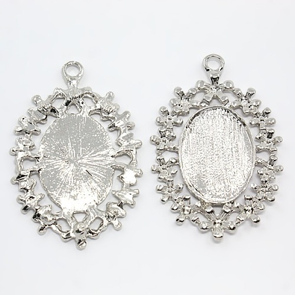 PandaHall Alloy Rhinestone Pendant Cabochon Settings, Cadmium Free & Lead Free, Oval, Platinum, 48.5x33x2.4mm, Hole: 3mm, Tray: 24x17.5mm...
PandaHall Alloy Rhinestone Pendant Cabochon Settings, Cadmium Free & Lead Free, Oval, Platinum, 48.5x33x2.4mm, Hole: 3mm, Tray: 24x17.5mm...