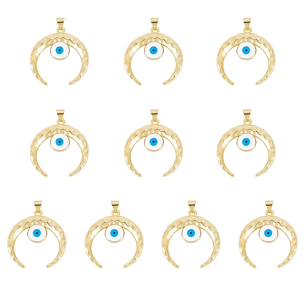 PandaHall 10Pcs Rack Plating Brass Pendants, with Enamel, Long-Lasting Plated, Cadmium Free & Lead Free, Moon with Evil Eye, Real 18K Gold...
PandaHall 10Pcs Rack Plating Brass Pendants, with Enamel, Long-Lasting Plated, Cadmium Free & Lead Free, Moon with Evil Eye, Real 18K Gold...
