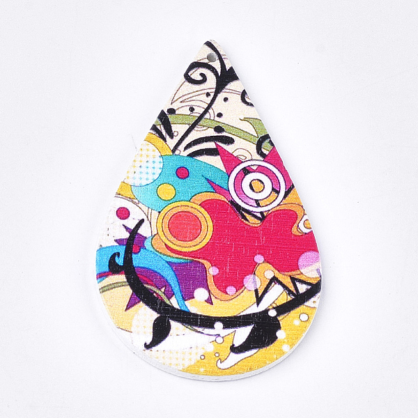 PandaHall Printed Wooden Big Pendants, Dyed, teardrop, Colorful, 59x36x2.5mm, Hole: 1.5mm Wood Teardrop
PandaHall Printed Wooden Big Pendants, Dyed, teardrop, Colorful, 59x36x2.5mm, Hole: 1.5mm Wood Teardrop