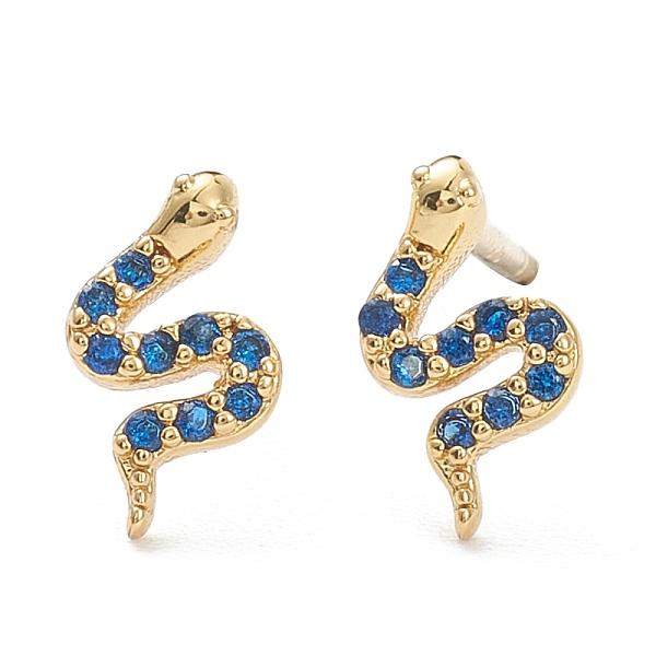 PandaHall Brass Micro Pave Cubic Zirconia Stud Earrings, Snake, Blue, Real 18K Gold Plated, 8x5mm, Pin: 0.8mm Brass Snake Blue
PandaHall Brass Micro Pave Cubic Zirconia Stud Earrings, Snake, Blue, Real 18K Gold Plated, 8x5mm, Pin: 0.8mm Brass Snake Blue