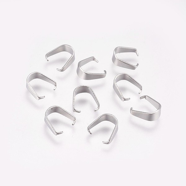 PandaHall Stainless Steel Snap on Bails, Stainless Steel Color, 9x9x4mm, Inner: 8x8mm, Pin: 0.7mm Stainless Steel
PandaHall Stainless Steel Snap on Bails, Stainless Steel Color, 9x9x4mm, Inner: 8x8mm, Pin: 0.7mm Stainless Steel