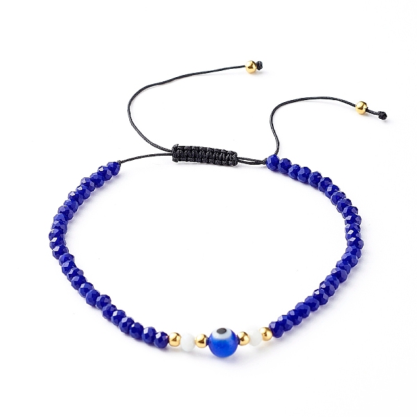PandaHall Adjustable Nylon Thread Braided Bead Bracelets, Faceted Rondelle Glass Beads, Handmade Evil Eye Lampwork Round Bead, Blue, Inner...
PandaHall Adjustable Nylon Thread Braided Bead Bracelets, Faceted Rondelle Glass Beads, Handmade Evil Eye Lampwork Round Bead, Blue, Inner...