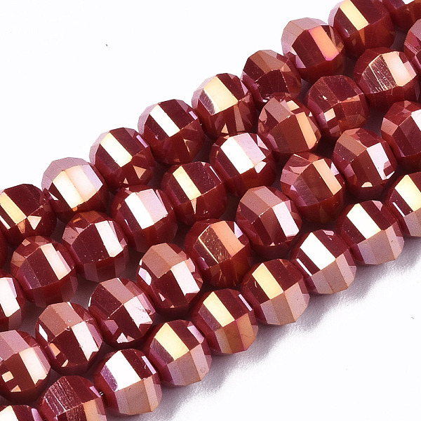PandaHall Electroplate Glass Beads Strands, AB Color Plated, Faceted, Round, FireBrick, 6x4.5mm, Hole: 1.2mm, about 98~99pcs/strand..., Red
PandaHall Electroplate Glass Beads Strands, AB Color Plated, Faceted, Round, FireBrick, 6x4.5mm, Hole: 1.2mm, about 98~99pcs/strand..., Red