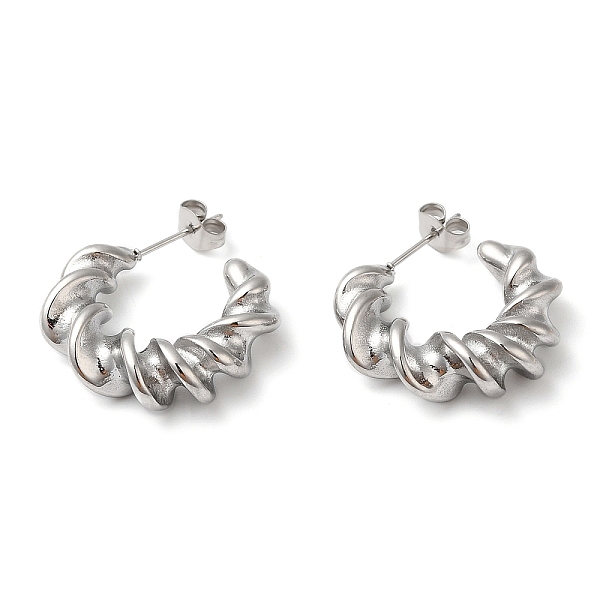 PandaHall 304 Stainless Steel Twist Round Earrings, Half Hoop Earrings, Stainless Steel Color, 24x7.5mm 304 Stainless Steel Round
PandaHall 304 Stainless Steel Twist Round Earrings, Half Hoop Earrings, Stainless Steel Color, 24x7.5mm 304 Stainless Steel Round