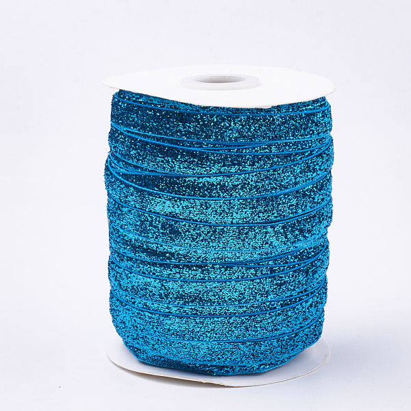 PandaHall Glitter Sparkle Ribbon, Polyester & Nylon Ribbon, Deep Sky Blue, 3/8 inch(9.5~10mm), about 50yards/roll(45.72m/roll) Polyester...
PandaHall Glitter Sparkle Ribbon, Polyester & Nylon Ribbon, Deep Sky Blue, 3/8 inch(9.5~10mm), about 50yards/roll(45.72m/roll) Polyester...