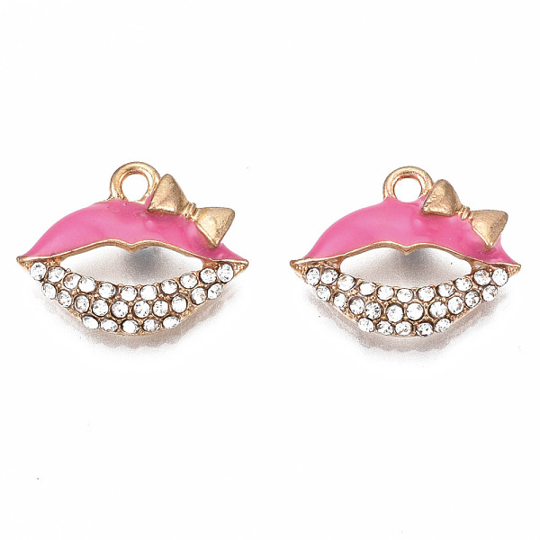 PandaHall Rack Plating Alloy Enamel Pendants, with Crystal Rhinestone, Cadmium Free & Nickel Free & Lead Free, Lip, Deep Pink, 18.5x17.2x4mm..., Clear
PandaHall Rack Plating Alloy Enamel Pendants, with Crystal Rhinestone, Cadmium Free & Nickel Free & Lead Free, Lip, Deep Pink, 18.5x17.2x4mm..., Clear