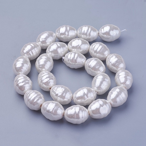 PandaHall Shell Pearl Beads Strands, Oval with Screw Thread, Snow, 16.5~17.5x13~13.5mm, Hole: 1mm, about 24pcs/strand, 15.74 inch~15.94 inch..., White
PandaHall Shell Pearl Beads Strands, Oval with Screw Thread, Snow, 16.5~17.5x13~13.5mm, Hole: 1mm, about 24pcs/strand, 15.74 inch~15.94 inch..., White