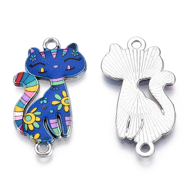 PandaHall Printed Alloy Kitten Connector Charms, with Enamel, Cartoon Cat Links, Cadmium Free & Lead Free, Platinum, Royal Blue...
PandaHall Printed Alloy Kitten Connector Charms, with Enamel, Cartoon Cat Links, Cadmium Free & Lead Free, Platinum, Royal Blue...