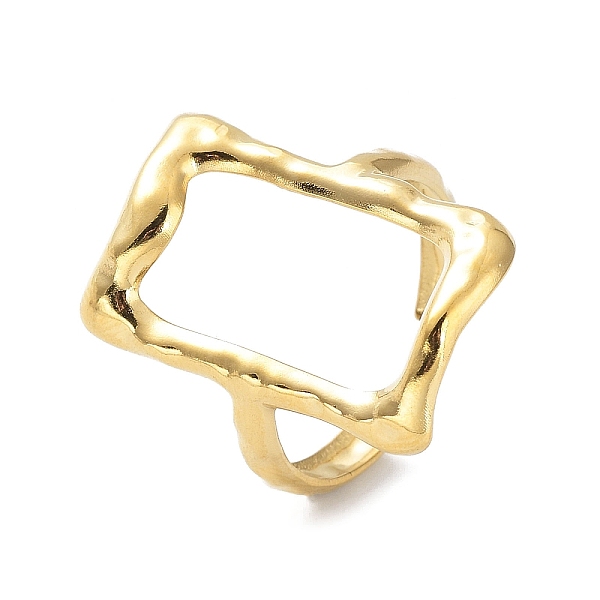 PandaHall 304 Stainless Steel Open Cuff Rings, Hollow Rectangle, Real 18K Gold Plated, Inner Diameter: 18mm 304 Stainless Steel Rectangle
PandaHall 304 Stainless Steel Open Cuff Rings, Hollow Rectangle, Real 18K Gold Plated, Inner Diameter: 18mm 304 Stainless Steel Rectangle