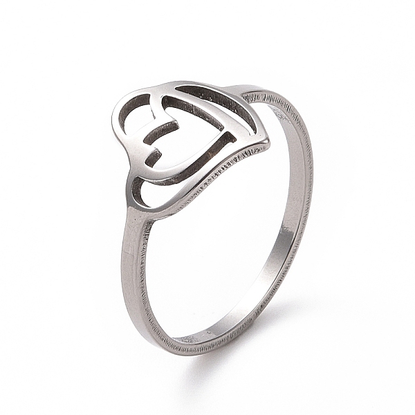 PandaHall 201 Stainless Steel Interlocking Double Heart Finger Ring, Hollow Wide Ring for Women, Stainless Steel Color, US Size 6 1/2...
PandaHall 201 Stainless Steel Interlocking Double Heart Finger Ring, Hollow Wide Ring for Women, Stainless Steel Color, US Size 6 1/2...