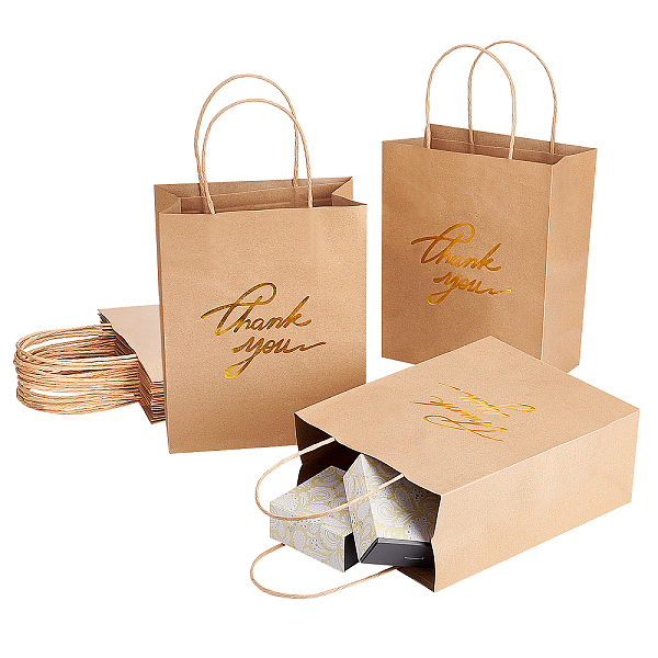 PandaHall Rectangle Kraft Paper Bag, with Handle, Word Thank you, for Party Recycled Bag, Peru, 25.4x20.3x10.2cm Paper Word Brown
PandaHall Rectangle Kraft Paper Bag, with Handle, Word Thank you, for Party Recycled Bag, Peru, 25.4x20.3x10.2cm Paper Word Brown