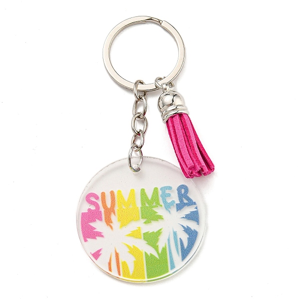 PandaHall Acrylic Flat Round with Suede Tassel Pendant Keychain, with Iron Key Ring, Colorful, 100mm Acrylic Flat Round
PandaHall Acrylic Flat Round with Suede Tassel Pendant Keychain, with Iron Key Ring, Colorful, 100mm Acrylic Flat Round