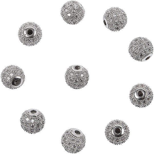 PandaHall 10 Pcs Rack Plated Brass Cubic Zirconia Round Beads 8mm for Diy Jewelry Making Charms, Platinum, Hole: 2mm Brass+Cubic Zirconia..., Clear
PandaHall 10 Pcs Rack Plated Brass Cubic Zirconia Round Beads 8mm for Diy Jewelry Making Charms, Platinum, Hole: 2mm Brass+Cubic Zirconia..., Clear
