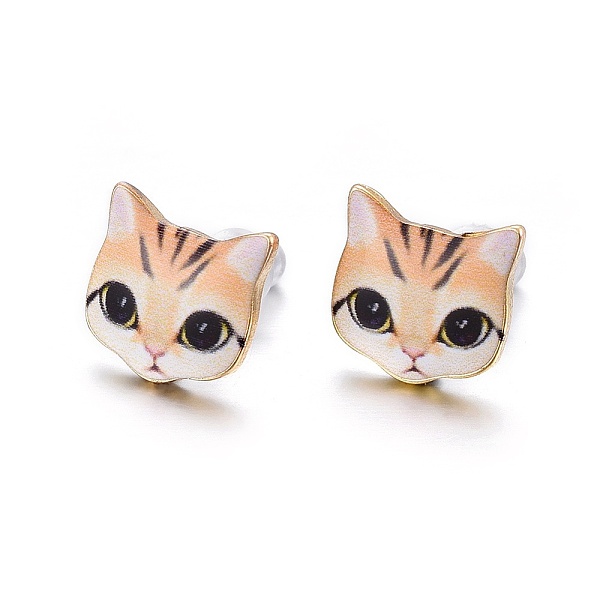 PandaHall Real 14K Gold Plated Alloy Kitten Stud Earrings, with Enamel and Environment Stainless Steel Pin, Printed, Cat Pattern, Navajo..., Orange
PandaHall Real 14K Gold Plated Alloy Kitten Stud Earrings, with Enamel and Environment Stainless Steel Pin, Printed, Cat Pattern, Navajo..., Orange