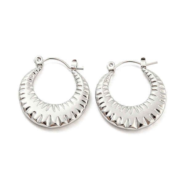 PandaHall Texture Ring 304 Stainless Steel Hoop Earrings for Women, Stainless Steel Color, 24x22.5x3mm 304 Stainless Steel Ring
PandaHall Texture Ring 304 Stainless Steel Hoop Earrings for Women, Stainless Steel Color, 24x22.5x3mm 304 Stainless Steel Ring