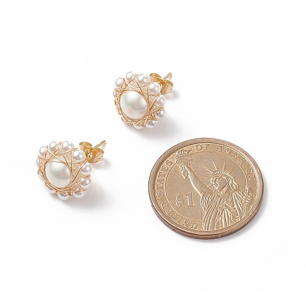 PandaHall Natural Shell Pearl Beaded Flower Stud Earrings, 304 Stainless Steel Wire Wrap Jewelry for Women, Golden, 14mm, Pin: 0.8mm Shell...
PandaHall Natural Shell Pearl Beaded Flower Stud Earrings, 304 Stainless Steel Wire Wrap Jewelry for Women, Golden, 14mm, Pin: 0.8mm Shell...