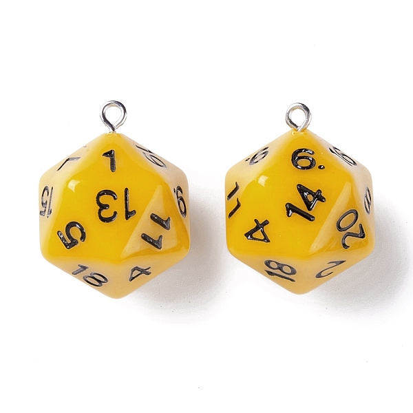 PandaHall Opaque Acrylic Pendants, with Platinum Plated Iron Findings, Faceted, Polyhedral Dice, D20, Yellow, 27.5x20x20mm, Hole: 2mm...
PandaHall Opaque Acrylic Pendants, with Platinum Plated Iron Findings, Faceted, Polyhedral Dice, D20, Yellow, 27.5x20x20mm, Hole: 2mm...