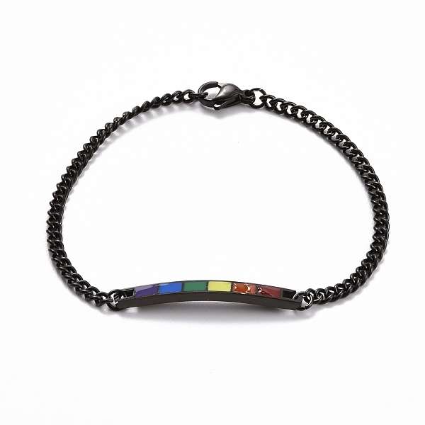 PandaHall Rainbow Pride Bracelet, Enamel Rectangle Bar Link Bracelet for Men Women, Electrophoresis Black, 7-1/4~7-3/8 inch(18.5~18.8cm) 201...
PandaHall Rainbow Pride Bracelet, Enamel Rectangle Bar Link Bracelet for Men Women, Electrophoresis Black, 7-1/4~7-3/8 inch(18.5~18.8cm) 201...
