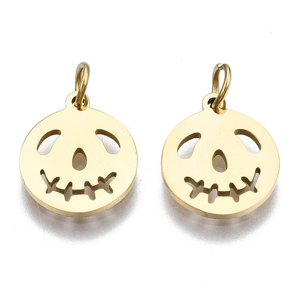 PandaHall 304 Stainless Steel Charms, with Jump Rings, Laser Cut, Halloween, Skull, Real 14K Gold Plated, 11.5x9.5x1mm, Jump Ring: 3.8x0.6mm...
PandaHall 304 Stainless Steel Charms, with Jump Rings, Laser Cut, Halloween, Skull, Real 14K Gold Plated, 11.5x9.5x1mm, Jump Ring: 3.8x0.6mm...