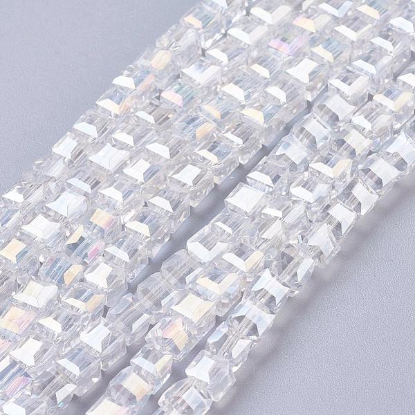 PandaHall Electroplate Glass Beads Strands, AB Color Plated, Faceted, Cube, Clear AB, 4~5x4~5x4~5mm, Hole: 1mm, 98~100pcs/strand, 40~43cm..., White
PandaHall Electroplate Glass Beads Strands, AB Color Plated, Faceted, Cube, Clear AB, 4~5x4~5x4~5mm, Hole: 1mm, 98~100pcs/strand, 40~43cm..., White