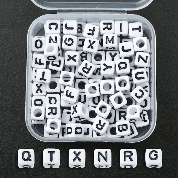 PandaHall Acrylic Horizontal Hole Letter Beads, Cube with Random Mixed Letters, White, 6x6x6mm, 100pcs/box Acrylic Cube White
PandaHall Acrylic Horizontal Hole Letter Beads, Cube with Random Mixed Letters, White, 6x6x6mm, 100pcs/box Acrylic Cube White