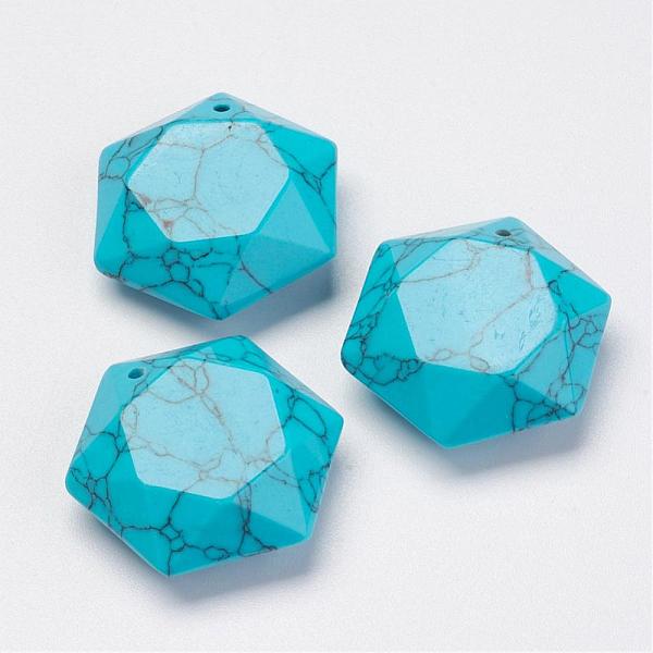 PandaHall Synthetic Turquoise Pendants, Hexagon, 28~29x25x9~10mm, Hole: 1.5mm Synthetic Turquoise Hexagon
PandaHall Synthetic Turquoise Pendants, Hexagon, 28~29x25x9~10mm, Hole: 1.5mm Synthetic Turquoise Hexagon
