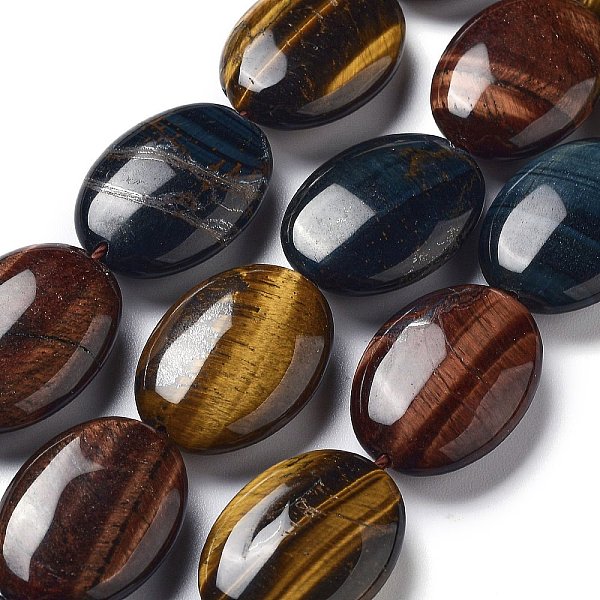 PandaHall Natural Tiger Eye Beads Strands, Flat Oval, Mixed Dyed and Undyed, Mixed Color, 25x18x8~9mm, Hole: 0.9~1mm, about 8pcs/strand..., Multicolor
PandaHall Natural Tiger Eye Beads Strands, Flat Oval, Mixed Dyed and Undyed, Mixed Color, 25x18x8~9mm, Hole: 0.9~1mm, about 8pcs/strand..., Multicolor