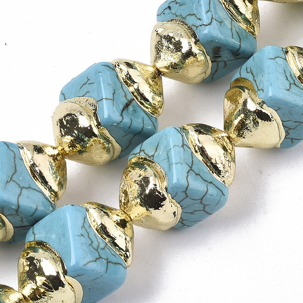 PandaHall Synthetic Turquoise Beads, with Electroplate Polymer Clay, Polygon, 18~19x12~13x12~13mm, Hole: 1mm Synthetic Turquoise Polygon
PandaHall Synthetic Turquoise Beads, with Electroplate Polymer Clay, Polygon, 18~19x12~13x12~13mm, Hole: 1mm Synthetic Turquoise Polygon