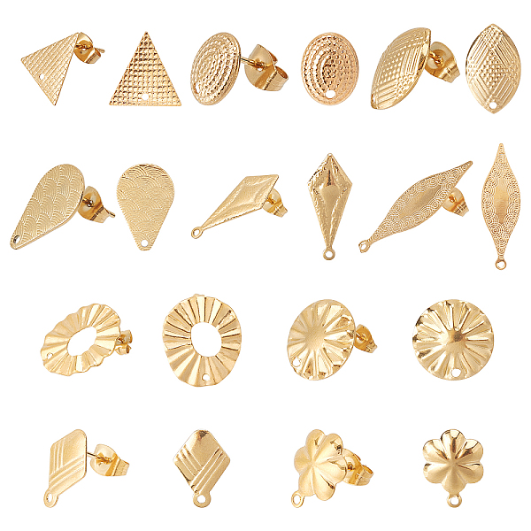 PandaHall DICOSMETIC 20Pcs 10 Style Stainless Steel Oval Stud Earrings with Ear Nuts Round Rhombus Golden Triangle Stud Earring Leaf...
PandaHall DICOSMETIC 20Pcs 10 Style Stainless Steel Oval Stud Earrings with Ear Nuts Round Rhombus Golden Triangle Stud Earring Leaf...