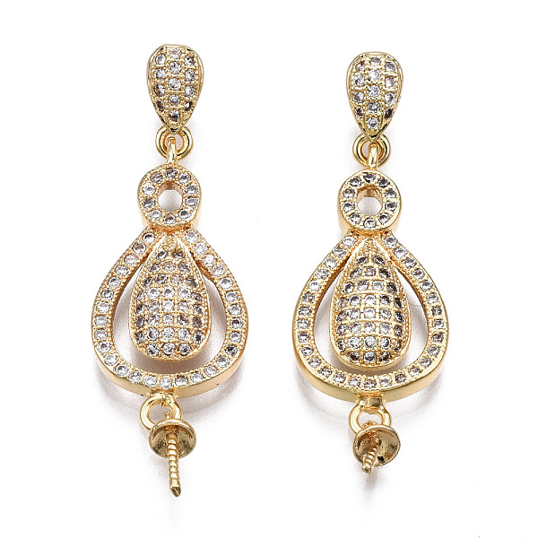PandaHall Brass Micro Pave Clear Cubic Zirconia Peg Bails Pendants, for Half Drilled Bead, Nickel Free, Teardrop, Real 18K Gold Plated...
PandaHall Brass Micro Pave Clear Cubic Zirconia Peg Bails Pendants, for Half Drilled Bead, Nickel Free, Teardrop, Real 18K Gold Plated...