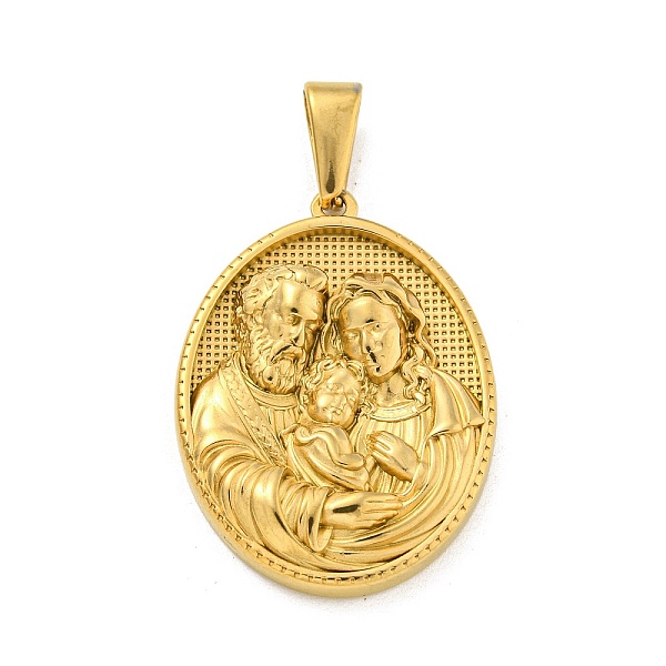 PandaHall Ion Plating(IP) 304 Stainless Steel Pendants, Oval with Saint Charm, Golden, 35.5x26x4mm, Hole: 9.5x5mm 304 Stainless Steel Oval
PandaHall Ion Plating(IP) 304 Stainless Steel Pendants, Oval with Saint Charm, Golden, 35.5x26x4mm, Hole: 9.5x5mm 304 Stainless Steel Oval