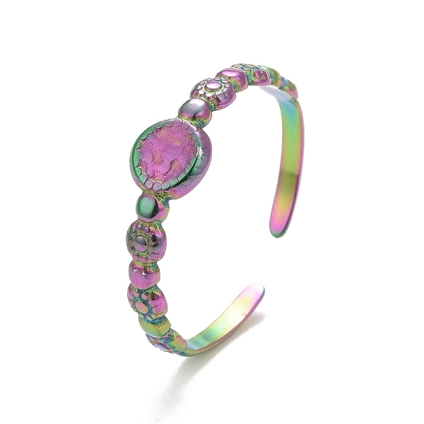 PandaHall Ion Plating(IP) Rainbow Color 304 Stainless Steel Flat Round Open Cuff Ring for Women, US Size 7 3/4(17.9mm) 304 Stainless Steel
PandaHall Ion Plating(IP) Rainbow Color 304 Stainless Steel Flat Round Open Cuff Ring for Women, US Size 7 3/4(17.9mm) 304 Stainless Steel