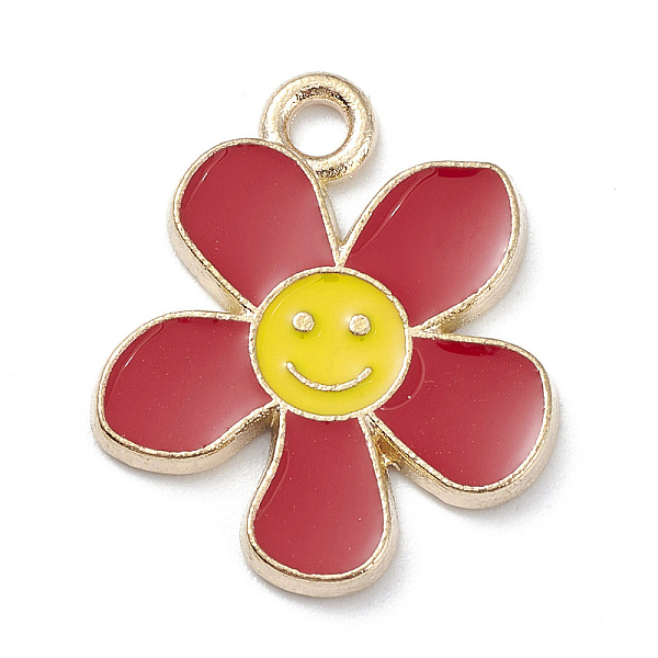 PandaHall Alloy Enamel Pendants, Light Gold, Flower with Smiling Face Charm, Red, 21.5x18x1.5mm, Hole: 2mm Alloy+Enamel Flower Red
PandaHall Alloy Enamel Pendants, Light Gold, Flower with Smiling Face Charm, Red, 21.5x18x1.5mm, Hole: 2mm Alloy+Enamel Flower Red
