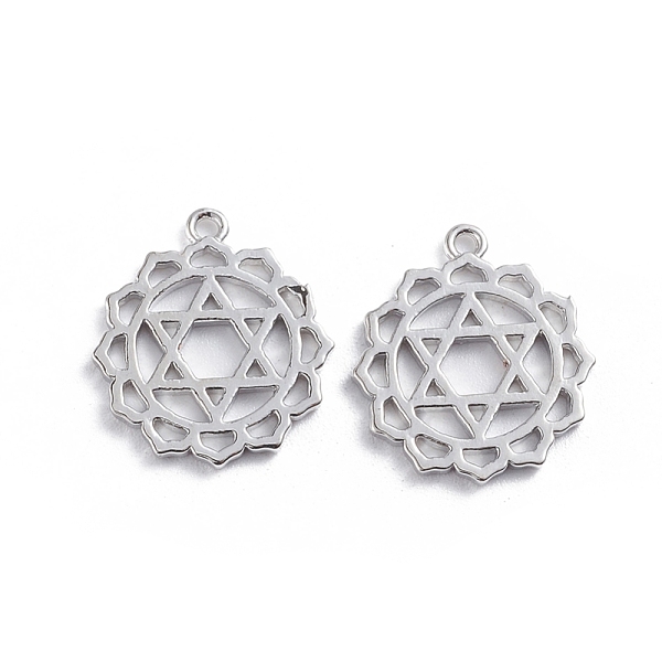 PandaHall Brass Pendants, Cut-Out, Chakra, Anahata, Long-Lasting Plated, Hollow, for Jewish, Flower with Star of David, Platinum...
PandaHall Brass Pendants, Cut-Out, Chakra, Anahata, Long-Lasting Plated, Hollow, for Jewish, Flower with Star of David, Platinum...