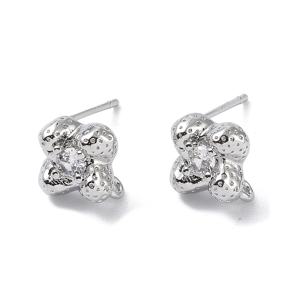 PandaHall Brass with Cubic Zirconia Stud Earrings Findings, with 925 Sterling Silver Pins, Flower, Platinum, 11x10x6mm, Hole: 1.2mm, Pin...
PandaHall Brass with Cubic Zirconia Stud Earrings Findings, with 925 Sterling Silver Pins, Flower, Platinum, 11x10x6mm, Hole: 1.2mm, Pin...
