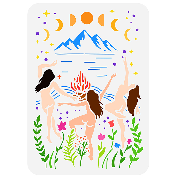 PandaHall FINGERINSPIRE Dance of Witches Stencil 8.3x11.7inch Reusable Witch Please Stencil Moon Phase Painting Template DIY Craft Witch...
PandaHall FINGERINSPIRE Dance of Witches Stencil 8.3x11.7inch Reusable Witch Please Stencil Moon Phase Painting Template DIY Craft Witch...