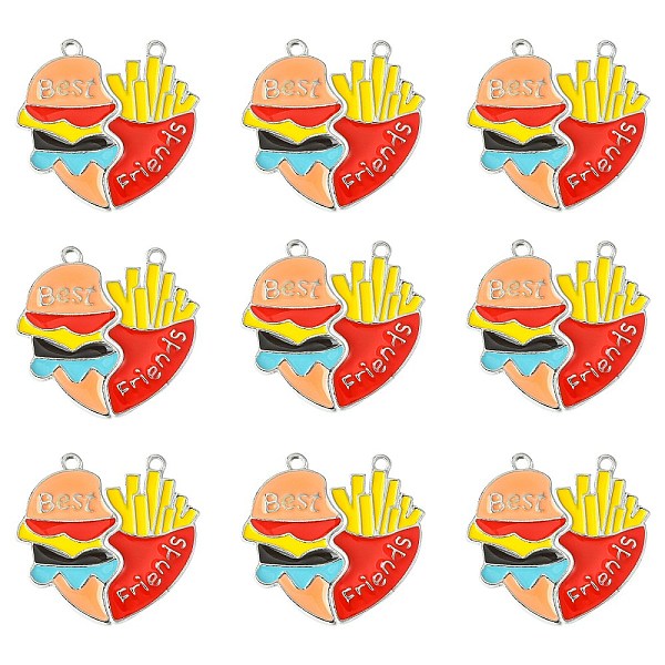 PandaHall Alloy Enamel Split Pendants, Heart with Word Best Friends & Burgers and Fries, Platinum, 31x17~17.5x1.5mm, Hole: 2.2mm...
PandaHall Alloy Enamel Split Pendants, Heart with Word Best Friends & Burgers and Fries, Platinum, 31x17~17.5x1.5mm, Hole: 2.2mm...