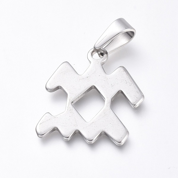 PandaHall 304 Stainless Steel Pendants, Constellation/Zodiac Sign, Stainless Steel Color, Aquarius, 27x25x1.5mm, Hole: 9.5x4mm 304 Stainless...
PandaHall 304 Stainless Steel Pendants, Constellation/Zodiac Sign, Stainless Steel Color, Aquarius, 27x25x1.5mm, Hole: 9.5x4mm 304 Stainless...