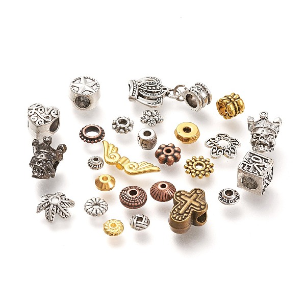 PandaHall Tibetan Style Alloy Spacer Beads, Cadmium & Lead Free, Mixed Color, 4.5~27.5x4.5~15.5x1.8~9.5mm, Hole: 1.4~5mm Alloy Mixed Shapes
PandaHall Tibetan Style Alloy Spacer Beads, Cadmium & Lead Free, Mixed Color, 4.5~27.5x4.5~15.5x1.8~9.5mm, Hole: 1.4~5mm Alloy Mixed Shapes