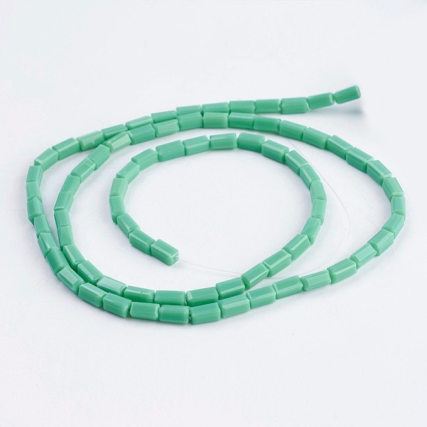 PandaHall Opaque Glass Beads Strands, Faceted, Cuboid, Medium Turquoise, 6.5~7x3~3.5x3~3.5mm, Hole: 0.5mm, about 80pcs/strand, 20.6~22 inch..., Cyan
PandaHall Opaque Glass Beads Strands, Faceted, Cuboid, Medium Turquoise, 6.5~7x3~3.5x3~3.5mm, Hole: 0.5mm, about 80pcs/strand, 20.6~22 inch..., Cyan