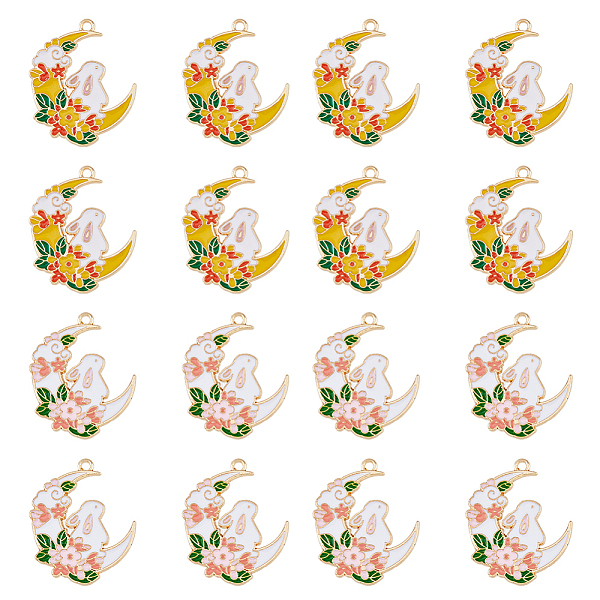 PandaHall DICOSMETIC 20Pcs 2 Colors Alloy Enamel Pendants, Moon with Flower & Rabbit, Golden, Mixed Color, 33x27x1.5mm, Hole: 1.8mm..., Multicolor
PandaHall DICOSMETIC 20Pcs 2 Colors Alloy Enamel Pendants, Moon with Flower & Rabbit, Golden, Mixed Color, 33x27x1.5mm, Hole: 1.8mm..., Multicolor